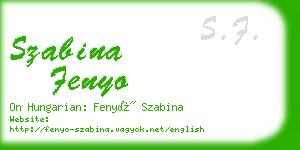 szabina fenyo business card